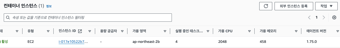 ecs 컨테이너 정보