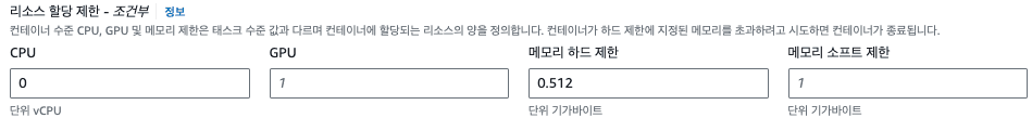 ecs 태스크 메모리 하드 제한