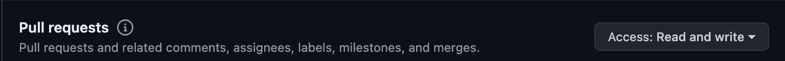 Github token permission pull requests