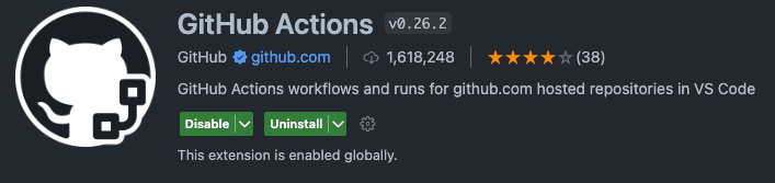 Github Actions VSCode Extension