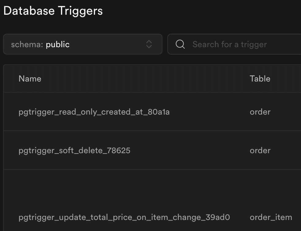 supabase trigger view