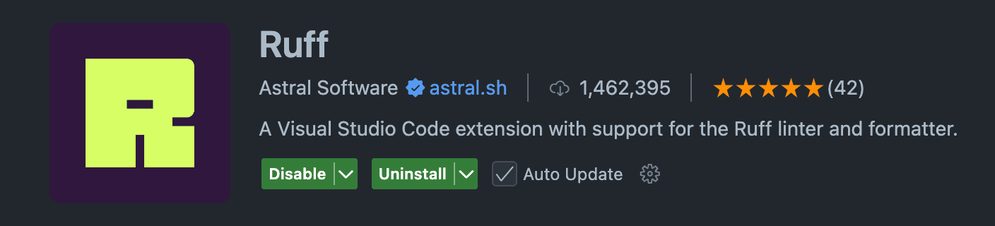 vscode ruff extension